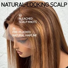 8 10 12 14 Inch 200% Density 13x4 HD Transparent Bob Lace Front Wigs Brazilian Virgin Wig Ear To Ear Straight Highlight Human Hair Blended Hair Glueless Lace Frontal Wigs Pre Plucked With Baby Hair Bone Straight