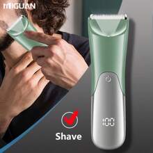 Recortadora corporal para hombres, afeitadora eléctrica, recortadora eléctrica para área inguinal y cabello, afeitadora/recortadora con cuchilla de cerámica para higiene masculina, recortadora para todo el Body con batería de 500mAh