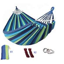 一套户外露营吊床，旅行休闲秋千，平衡吊床，沙滩吊床，徒步吊床，后院秋千，吊床，躺椅 - 彩色 - 查看 6