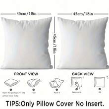4pcs Set Modern White Decorative Pillow Covers With Zipper Closure - Machine Washable Polyester, Contemporary Design For Home, Car, Bedroom, Office | Minimalist Decorative Pillow Covers, Inserts Not Included