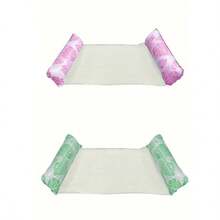 1 Pc Inflatable Double Turtle Leaf Air Mattress, Thickened PVC Swimming Pool Lounger Bed, Foldable For Beach, Pool, Party, Beach Essentials, Beach Accessories, Pool Float - Multicolor - View 9