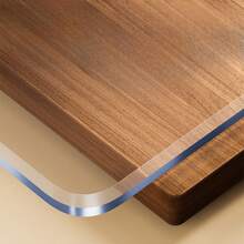 1pc Vinyl Table Mat Protector, 1.5mm Thick, Semi-Transparent, Stain-Resistant, Waterproof, Solid Color, Non-Textile, For Dining, Coffee Tables, Desks - Thanksgiving Decor - Transparent 1.5mm - View 2