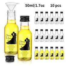 52/10pcs Mini Plastic Bottles,Wedding Party Favors Bottles,Plastic Beverage Bottles,For Milk, Coffee, Juice, Beverage, Sodas;Suitable For Engagement Parties, Wedding Anniversaries,Party Decoration,Outdoor,Camping,Travel,Birthday Party,Camping, Picnic - Transparent 1 - View 15
