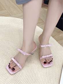 Women's Fashion Butterfly Square Toe Soft Bottom Anti-Slip Elegant High Heel Sandals
