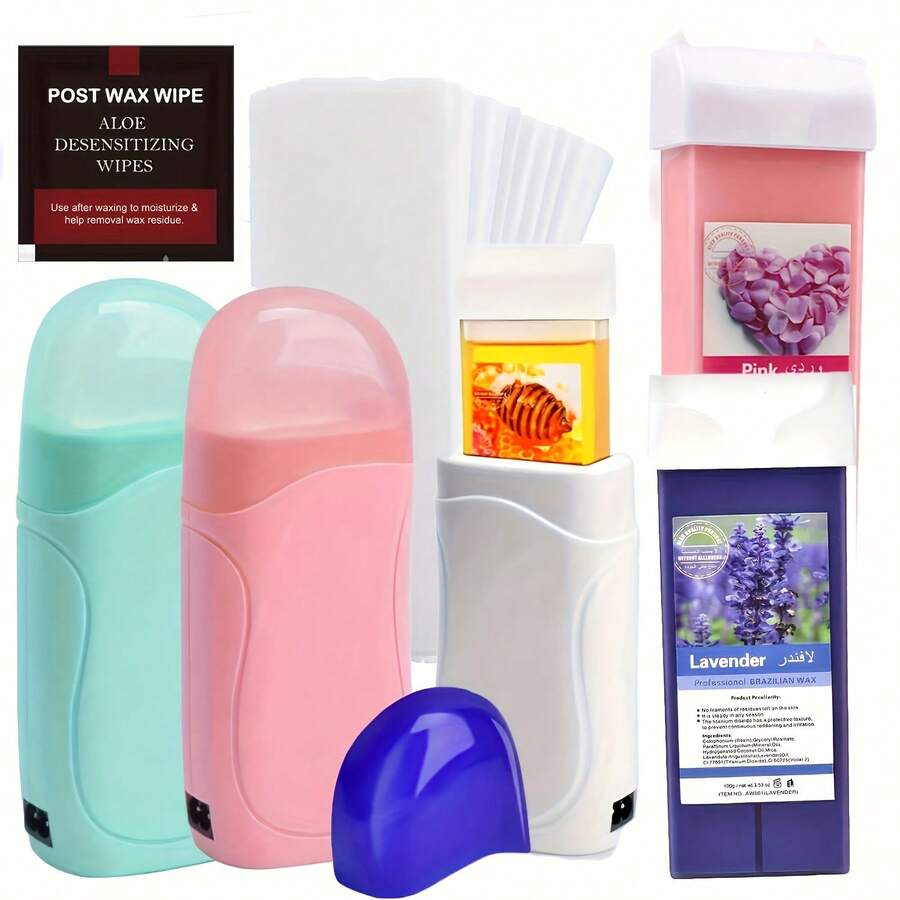 Roll On Wax Kit - Easy & Portable At-Home For Beginner ,Enough For Multiple Full-Body Uses. - 美規A型插(110-127V) - 查看 1