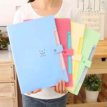 Carpeta de archivos acordeón clásica de 5 páginas - Bolsas de almacenamiento de documentos A4 con material plástico y soporte para rollo de prueba - Duradera y expandible - Verde - Ver 1