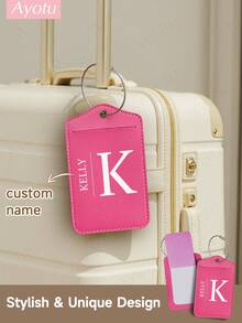 1 pieza Etiqueta de equipaje personalizada con nombre y texto, etiqueta de equipaje personalizada, etiqueta de maleta/mochila, etiqueta de viaje personalizada, etiqueta de viaje, regalo de viaje, personalización de negocios y casual, accesorio, llavero/decoración de llavero de cumpleaños, excelente para viajes, glamour de Año Nuevo - Negro - Ver 15