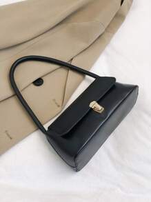 Borsa a bauletto vintage in pelle PU morbida con decorazione in metallo a forma di conchiglia, borsa a spalla da donna, nuova borsa da donna, borsa piccola, borsa a tracolla, borsa quadrata piccola