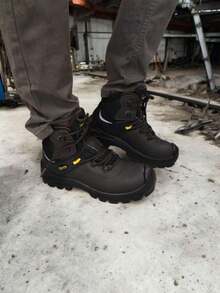 PAR Liso Estilo de ropa de trabajo Cordón BOTAS DE SEGURIDAD DIELECTRICAS PARA HOMBRE: PROTECCIÓN TOTAL CONTRA RIESGOS ELÉCTRICOS Exterior Todo el año - Café - Ver 2