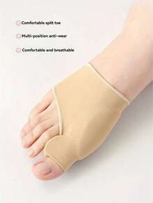 1 Pair Ribbed Knit Fabric For Sports, Home, And Office, Corrects Hallux Valgus And Big Toe Deviation - Black - View 4