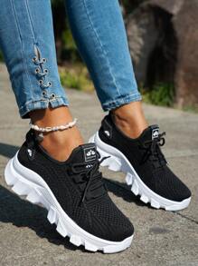 Zapatillas deportivas casuales de unicolor, zapatillas de correr versátiles para exteriores para adolescentes, ligeras para primavera/otoño