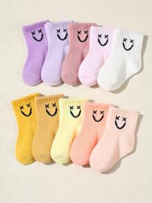5 pares de calcetines unisex para bebé con estampado de dibujos animados