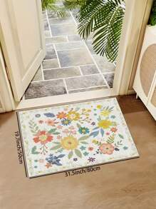 1 Piece Spring Colorful Faux Cashmere Living Room Carpet With Floral Pattern. Soft And Fluffy Area Rugs For Bedroom, Pink Home Decoration, Comfortable To The Touch, Non-Slip Washable Foldable Area Rug. It Can Be Used As Living Room Rug, Bedroom Rug, Hallway Doormat, Suitable For Different Seasons And Various Occasions In Spring, Summer, Autumn And Winter.