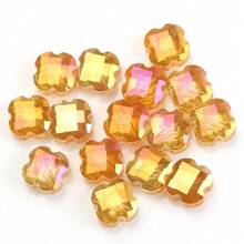 30 Peças/Pacote 9*12mm Oval 12mm Contas de Vidro de Trevo de Quatro Folhas, Contas Soltas Eletrorrevestidas para Acessórios de Joias DIY, Chaveiros, Encantos de Celular