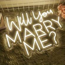 Insegna al neon "Vuoi sposarmi?" - Decorazione da parete per proposta di matrimonio e festa di fidanzamento, insegna in plastica multiuso alimentata a USB con controllo dell'interruttore, ideale per decorazioni di addio al nubilato e matrimonio