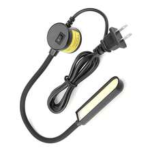 LED de luz de la máquina de coser, 6W COB coser luz de trabajo ajustable base magnética máquina de coser lámpara flexible 18LED 110-265V con base de montaje magnético ajustable para coser acolchar artesanía - Fácil de instalar y mantener, Longitud del cable: 130cm/51.2inch - Negro - Ver 9