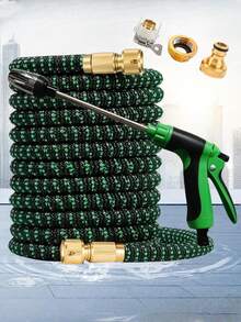 Neues dreifach erweiterbarer Gartenschlauch-Set mit langem Stiel-Schaumsprühgerät, 7,6m-30,5m erweiterbarer Gartenschlauch-Set