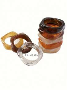 1pc Tie-Dyed Resin Square Geometric Coffee Color Asymmetrical Wide Colorful Vintage Bangle Bracelet, Women Jewelry For Daily And Evening Wear