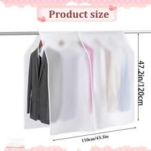 1pc Hanging Garment Bag, Transparent Clothing Cover Protector For Suits, Coats, Dresses, Storage Organization, Anti-Dust Clothing Protector Bag For Wardrobe Clothing Protective Cover, Dust-Proof Clothing Cover, Wardrobe Protective Cover, Clothing Dust-Proof Cover, Clothing Cover, Long Clothing Cover, To Prevent Dust, Moisture, Insect Pests, Travel Clothing Bag, Portable Clothing Cover, Foldable Clothing Protective Cover, Seasonal Clothing Protection, Seasonal Clothing Storage Cover, Moisture-Proof Clothing Bag, Transparent Dust-Proof Cover, Dress Dust-Proof Cover, Wedding Dress Protective Cover, Suit Cover, Workwear Cover, Clothing Used In Formal Occasions, To Prevent Dust, Wrinkles And Quality Degradation, Suitable For Hanging Dresses, Wedding Dresses Or Business Suits. Wedding Dress Storage,Personalized Wedding Favors,Wedding Decor,Groom Dust Cover,Bride,Bridal,Best Man, Bridesmaid