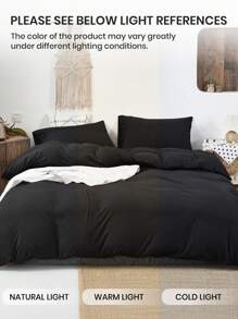 2/3pcs Duvet Cover Set, Bedding, Black Solid Bedding Set, Skin-Friendly And Cozy Bedding, Soft And Anti-Pilling Duvet Cover Set, Minimalist Room Decoration, Simple Stylish Comforter Cover And Pillow Case, Quilt Core Not Included, Fits For Twin Full King Queen All Size Beds, Suitable For All Seasons, Home Textile, Bedding Gifts, Machine Washable, Perfect Holiday Gift,Back-To-School Season