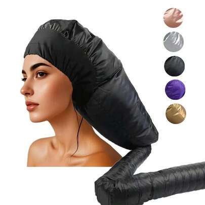 Upgraded Extra Large Hooded Hair Dryer Portable Adjustable Large Bonnet Hooded Hair Dryer Attachment For Speeds Up Drying Time & Deep Conditioning, Fits All Head Sizes & All Hair Styling,Hair Dryer Drying Hat For Women Long Curly Braid Hair Aluminum Foil Heat Cap For Deep Conditioning