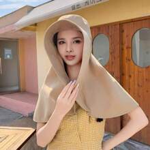 Full Face Sun Protection Hat For Women, Large Brim Neck Cover Sun Hat, Ponytail Design For Outdoor Hiking