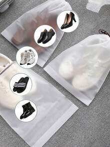 5 Stücke Kordelzugbeutel, transparente mattierte Kunststoff Haushaltsunterwäsche, Reiseschuhe, Aufbewahrungskleidung, Kleidung, Verpackungstaschen, Lagertaschen für Make-up, Lippenstift, Kosmetikaufbewahrungstaschen. Tragbare Mehrzweck-Aufbehaltstaschen