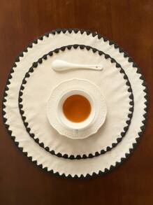 1/4/6/12 buc. Covorașe rotunde brodate albe, stil minimalist japonez, lavabile și reutilizabile, potrivite pentru sărbători, reuniuni, petreceri de ziua de naștere, nunți, decorarea mesei de cină, decorarea casei