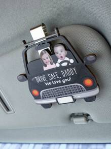 1pc Custom Photo And Text Drive Daddy Car Visor Clip, Personalized Photo Wooden Car Decor Accessories, Custom Car Photo Frames, Personalized Car Visor Clip, Car Personalized Photo Keepsake, Funny Customized Drive Daddy Acrylic Hanger Gift Idea For Husband, Birthday Gift Idea For Papa, Couple Gift, Valentine Gift, Anniversary Gift, Father's Day Gift, Best Friend Gift, Gift For Dad, Gift For Boyfriend. Back To School