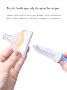 Szczotka do butelek z nylonu, szczotka do smoczków, wielofunkcyjna szczotka do czyszczenia kubków z długim uchwytem i obrotem o 360 stopni do czyszczenia butelek, kubków, termosów (losowy kolor)