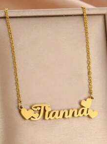 [Custom Necklace] Stainless Steel Personalized Name Necklace, Suitable For Couples And Family | Plated Gold Vintage Style | Can Engrave Birthday, Anniversary, Mother's Day Gift | Unisex, Minimalist & Cute Design