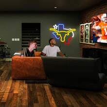1 pezzo Insegna al neon a forma di testa di longhorn, interfaccia USB, luci LED regolabili, bacheca in acrilico, decorazione multicolore per camera da letto, bar, sala giochi, compleanno, vacanze, decorazione da parete, decorazione man cave
