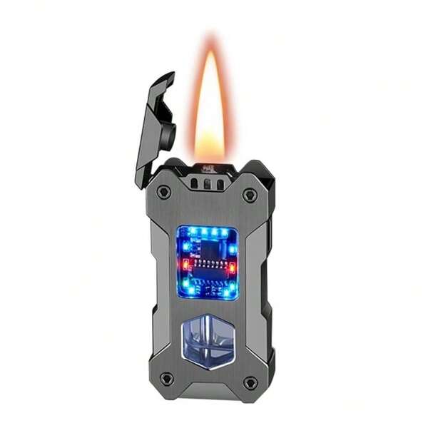 Intelligentes Feuerzeug mit 4 Zündmodi, sichtbarem Ölstandsfenster, winddicht, für Camping, Angeln, Wandern, Überleben. Ein perfektes Geschenk.