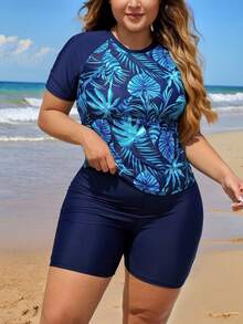 Plus Size Bikini Sets - Blue - View 3