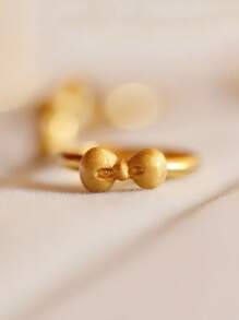 1pc Luxurious High-End S925 Sterling Silver Plated Gold Bowknot Ring, Suitable For Women's Daily Wear