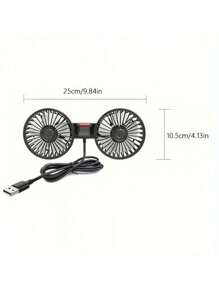 1pc, Car Fan, Powerful Rear Seat Back Usb Interface Double-Head Electric Fan, Strong Wind, Small And Portable, Does Not Take Up Space In The Car,Car Supplies Picnic Travel Summer Essential Beach Vacation Essential Back To School Supplies