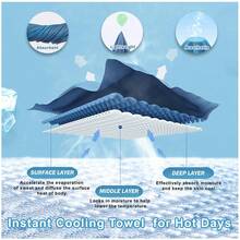 4pcs Quick Dry Cooling Towels, Size 40"X12" (100x30cm), Extra Long, With Silicone Storage Bag, Soft Lightweight Breathable, Suitable For Gym Ice Pack, Odor-Resistant Face Towel, Quick Dry Neck Wrap, Summer Microfiber Cooling Towel, Sweat Absorbent Sports Towel, Applicable For Gym, Yoga, Pilates, Outdoor Sports, Beach Running, Cycling, Golf, Camping, Fitness, Basketball, Gardening, Etc. - Multicolor - View 7