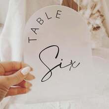 10pcs Acrylic Arched Table Number Signs 1-20 With Holders, 3.93*5.9 Inch Arched Acrylic Signage, English Letters, Arched Acrylic Table Numbers For Wedding, Housewarming, Party, Restaurant, Birthday - Matte Black - View 7