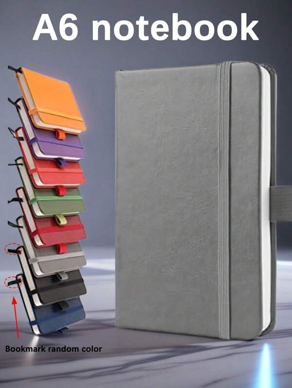 Libreta A6, libreta de bolsillo, libreta pequeña, bloc de notas, libreta de tapa dura, A6, diario, 200 páginas (100 hojas) - Útiles escolares grises, vuelta al cole