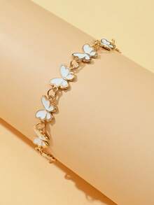 1 件时尚优雅甜美蝴蝶可调节手链，适合情人节、情侣、朋友、家庭聚会礼物、女士日常佩戴