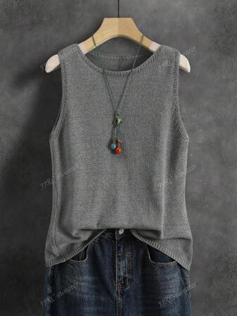 Gilet tricoté de couleur unie pour femmes, style rétro japonais, porter en couches pour l'été, les vacances, les transitions automnales, les déplacements, minimaliste, coloré pour les festivals de musique, l'uniforme scolaire, crop top