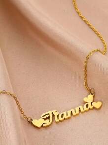 [Custom Necklace] Stainless Steel Personalized Name Necklace, Suitable For Couples And Family | Plated Gold Vintage Style | Can Engrave Birthday, Anniversary, Mother's Day Gift | Unisex, Minimalist & Cute Design