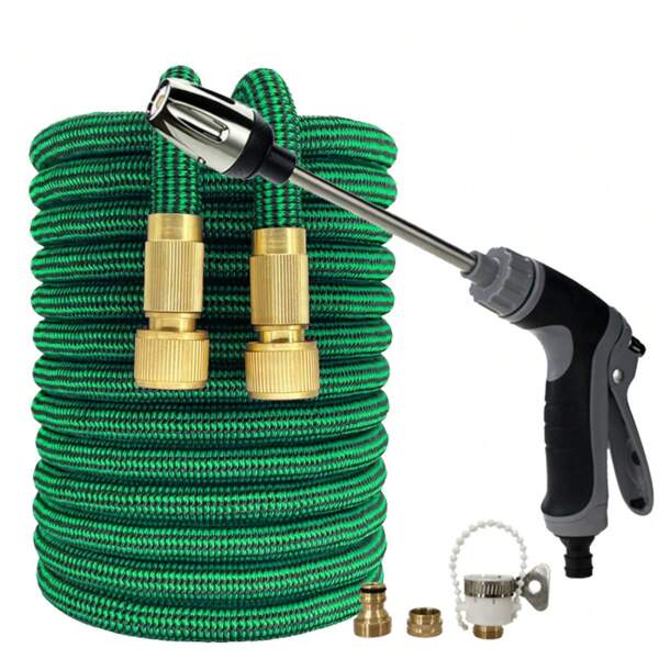 High Pressure Retractable Water Pipe Set With Adjustable Water Gun For Car Washing, Long Pole Car Washing Water Gun, Suitable For Landscaping And Car Washing,