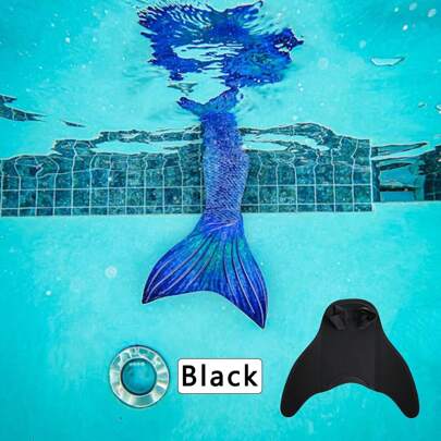 1 قطعة زعنفة سمكة حورية البحر، زعنفة كاملة للقدم، مناسبة للأولاد والبنات من عمر 3-6 سنوات، للمبتدئين، مثالية لتدريب السباحة، هدية