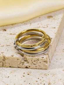 3/4pcs Stainless Steel Women Necklace & Ring Set, Stylish & Delicate Jewelry Accessories Suitable For Daily Outfit, Holidays, Dating, Engagement, Marriage, Great Gift For Lover, Family