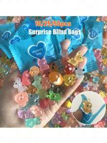 5/10/25/50 Pcs Glow-In-The-Dark Mystery Blind Bag, ABS Luminous Animal & Mushroom Figures, Aquarium, Toy House, Fairy Garden Decor, Home Decorations, Party Favors, Easter Gifts, Easter Decorations (Assorted Bag Styles)
