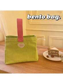 Love Embroidery A Strap Bag Students Go Out Handbag Handbag Korean Version Of Simple Canvas Handbag