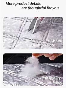 Insulating Curtain Convenient Self-Adhesive Cold Insulation Window Screen Sunshade Sound Insulation Double Layer Thick Insulating Curtain Blackout Curtain