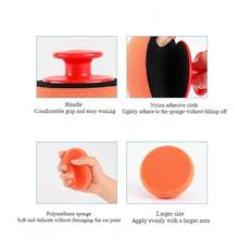 带手柄的洗车清洁海绵，抛光打蜡海绵，带手柄的粘性汽车擦拭海绵，汽车美容保养工具 - 橘色 - 查看 7