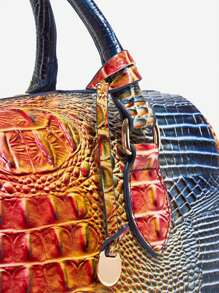 Luxusmarken Tasche 2025 Neue Damenhandtasche mit großer Kapazität, zweifarbiger Krokodil Textur Schultertasche, Nischen Design Reisekissen Umhängetasche, Stil und Muttertasche